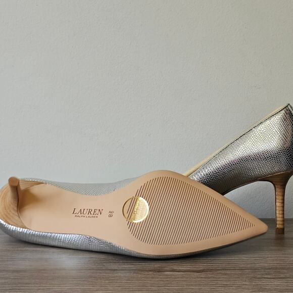 Lauren Ralph Lauren Women's Lanette Pointed Toe Pumps Size 9 Silver NWT - Picture 7 of 8